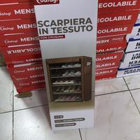 Scarpiera in tessuto con 5 ripiani