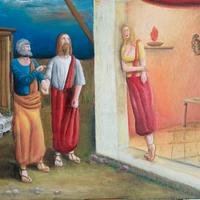 incontro con Maria Maddalena -olio su tela-50x70c