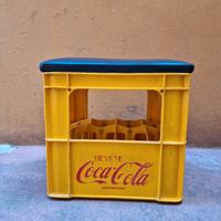 cassetta Coca Cola con seduta/sgabello vintage 198