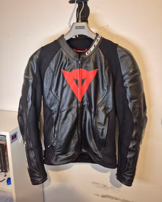 Giacca Moto Pelle Dainese Taglia 52 + Paraschiena