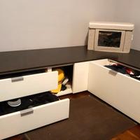 MOBILE BASSO CON CASSETTIERE POLIFORM BIANCO/WENGE