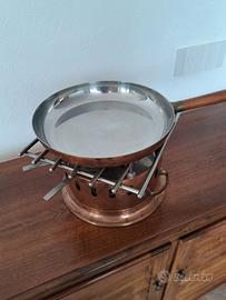 Pentola in rame per cucina al flambe'