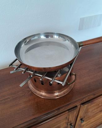 Pentola in rame per cucina al flambe'