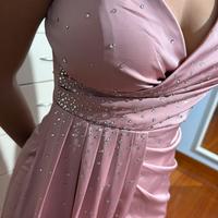 Elegante abito da cerimonia rosa cipria