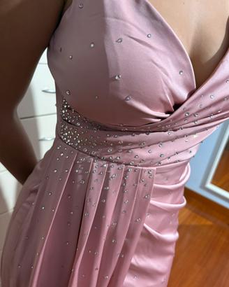 Elegante abito da cerimonia rosa cipria