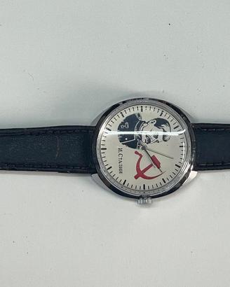 Orologio sovietico Stalin con cinturino in pelle