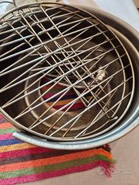 Padella grill da fornello a gas con griglia