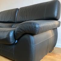 Divano in vera pelle nero