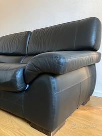 Divano in vera pelle nero