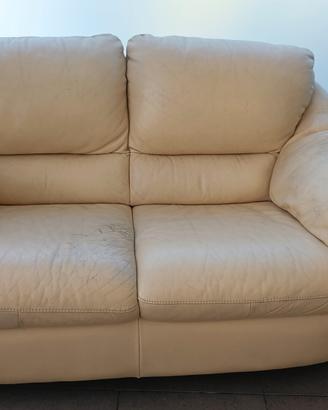 DIVANO BEIGE SIMIL PELLE 