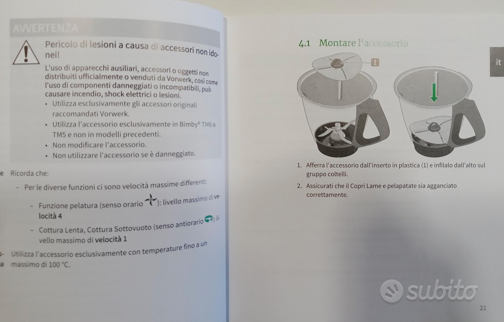 Pelapatate più borsa Bimby - Elettrodomestici In vendita a Roma