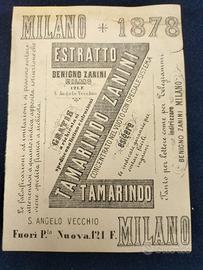 Cartolina pubblicitaria 1878 Tamarindo Zanini - Mi