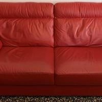 Divano Rosso in pelle Poltronesofà mod.Ciserano