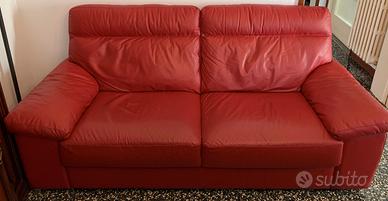 Divano Rosso in pelle Poltronesofà mod.Ciserano