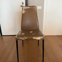 Sedie Calligaris in ecopelle con metallo nero