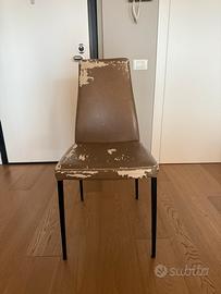 Sedie Calligaris in ecopelle con metallo nero