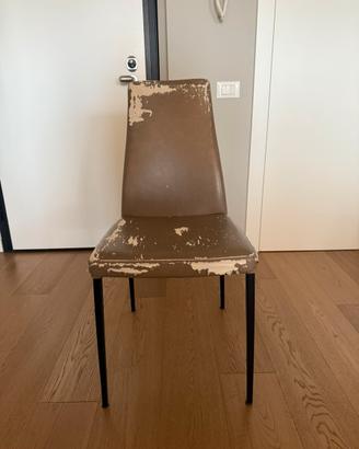 Sedie Calligaris in ecopelle con metallo nero