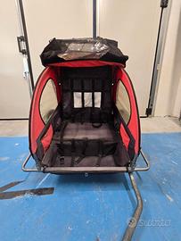 Rimorchio per bici e passeggino per 2 bambini