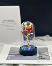 Rosa floreale eterna con luci