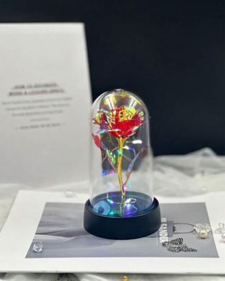 Rosa floreale eterna con luci