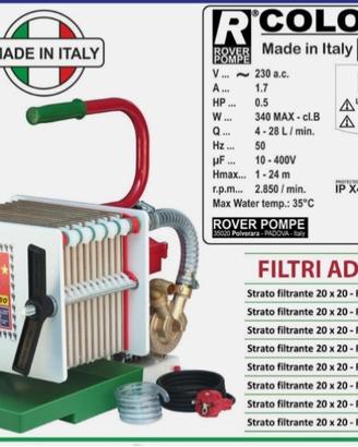 Pompa filtraggio  vino, rover colombo 20
