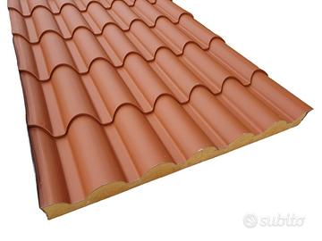 Pannello coibentato effetto finto coppo