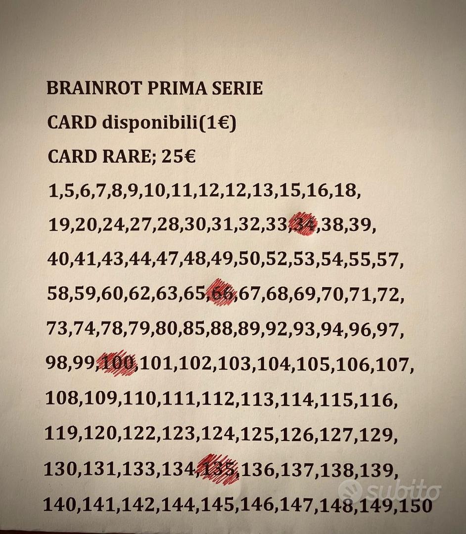 card brainrot prima serie - Collezionismo In vendita a Roma