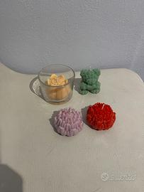 Quattro candele in cera di soia varie profumazioni