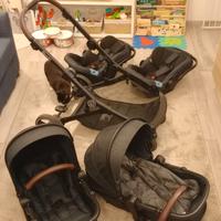 Passeggino gemellare 3 in 1 + accessori