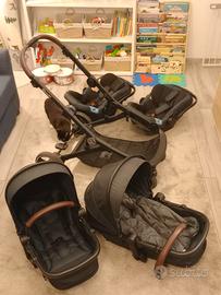 Passeggino gemellare 3 in 1 + accessori