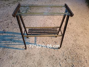 mobile carrello vintage per TV vetro/legno anni 50