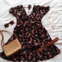 Abito corto Nuna Lie fiori taglia S stile Coquette