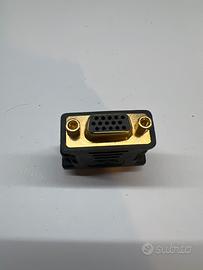adattatore dvi-i maschio a vga femmina dorato