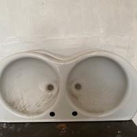 2 lavandini doppi per bagno in ceramica