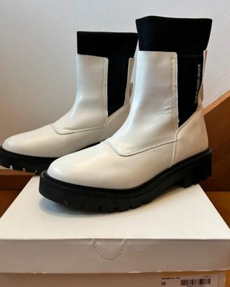Combat mix chelsea boots