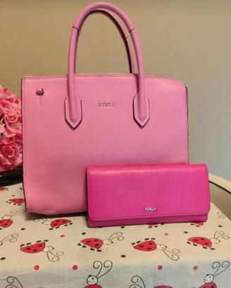 Borsa Furla e portafoglio Furla rosa
