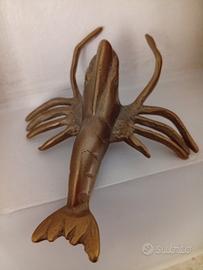 Scultura in ottone massiccio a Forma di aragosta 