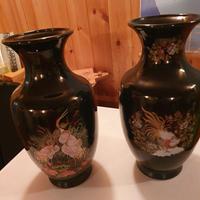 COPPIA VASI IN CERAMICA DECORATI