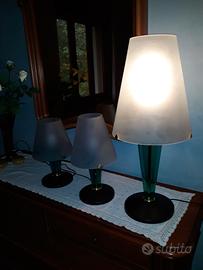 tris lampade vetro soffiato 