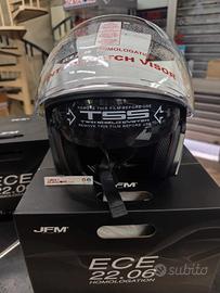 TG M Condividi CASCO JET JFM BIANCO LUCIDO DOPPIA 