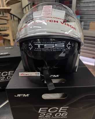 TG M Condividi CASCO JET JFM BIANCO LUCIDO DOPPIA 