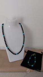 Set Collana e Bracciale Uomo pietra