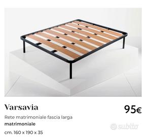 Rete con doghe in legno matrimoniale