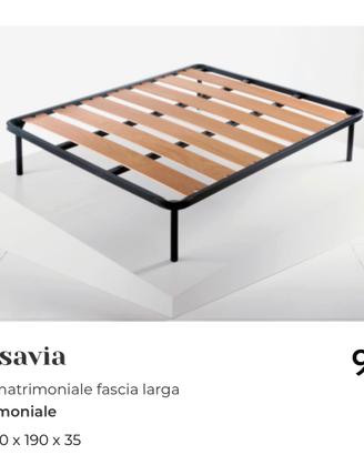 Rete con doghe in legno matrimoniale