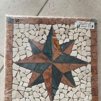 Rosone in marmo Rosa dei Venti cm. 33x33