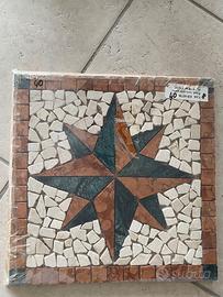 Rosone in marmo Rosa dei Venti cm. 33x33