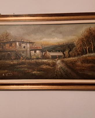 Quadro con Casa e lago
