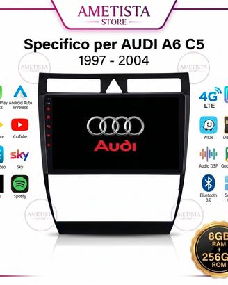 Autoradio Android 8+256Gb per Audi A6 S6 RS6 97-04