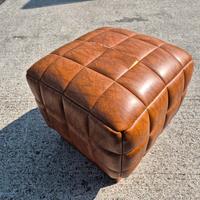 pouf sgabello poggia piedi 40x40 in pelle 