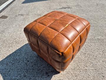 pouf sgabello poggia piedi 40x40 in pelle 